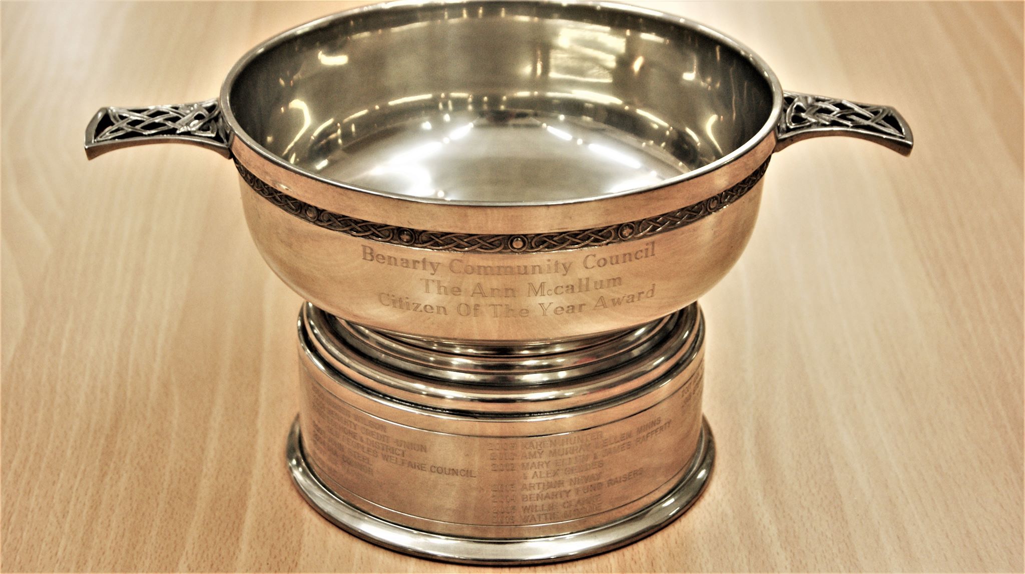 The Benarty Citizen of the Year Ann McCallum Trophy